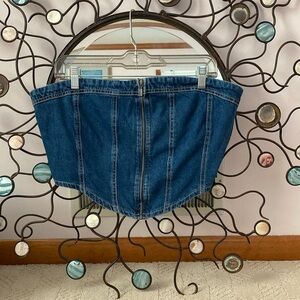 LONE STAR Denim Strapless Denim Corset Top